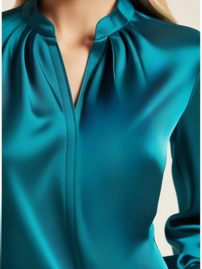 Pleat neck blouse